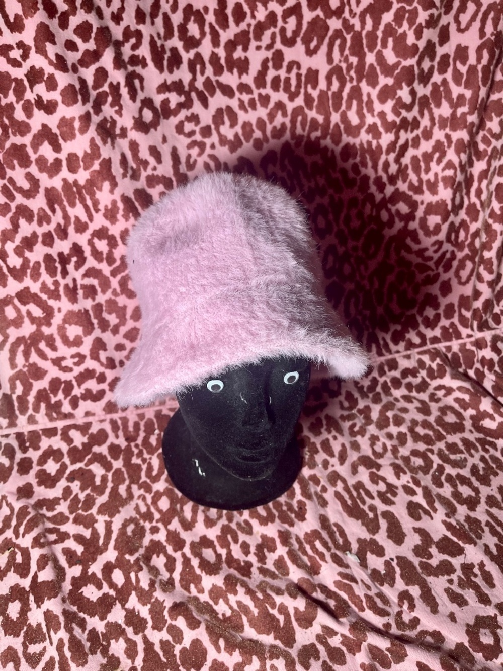 Pink Faux Fur Bucket Hat